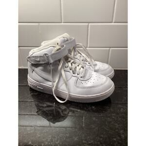 Nike Air Force‎ 1 Kids Leather Mid Sneakers Athletic Gym Activewear White Size 3